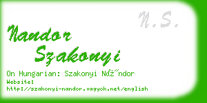 nandor szakonyi business card